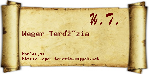 Weger Terézia névjegykártya